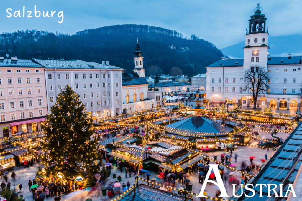 Salzburg Austria Christmas Market Residenzplatz Winter Destinations Europe ซาลซ์บูร์ก ออสเตรีย ตลาดคริสต์มาส จตุรัสเรสซิเดนท์ ที่เที่ยว หน้าหนาว ยุโรป